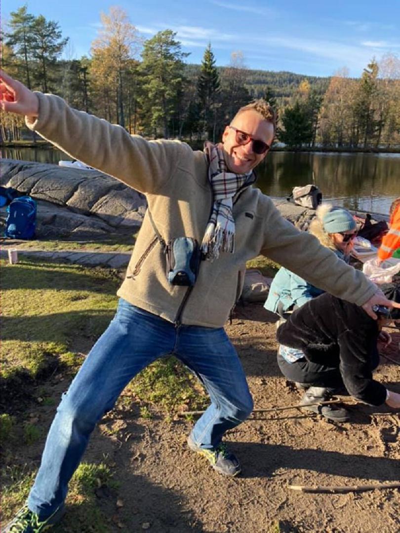 Emanuel på sosial samling på Sognsvann. Foto: Ingrid Dyson