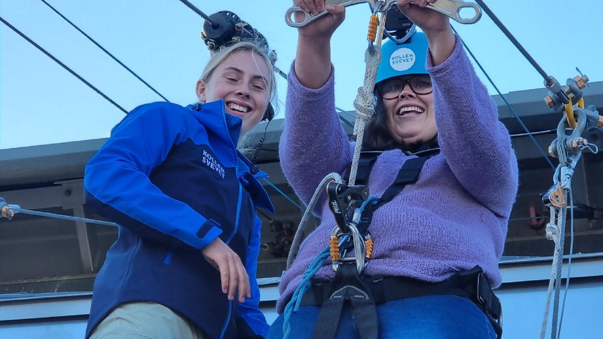 Pernille på vei ned hoppbakken i Holmenkollen. Foto: Jarle Eknes