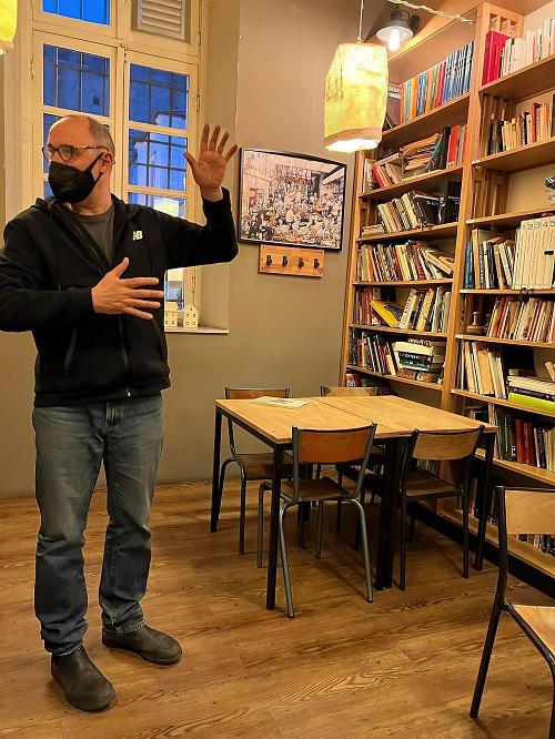 Inspirerende Luca Marin ved Magazzini Oz. Foto: Lars Magnus Jenssen